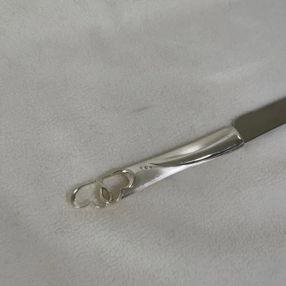 Stainless Steel Hearts And Rhinestones Vintage Carving Knife